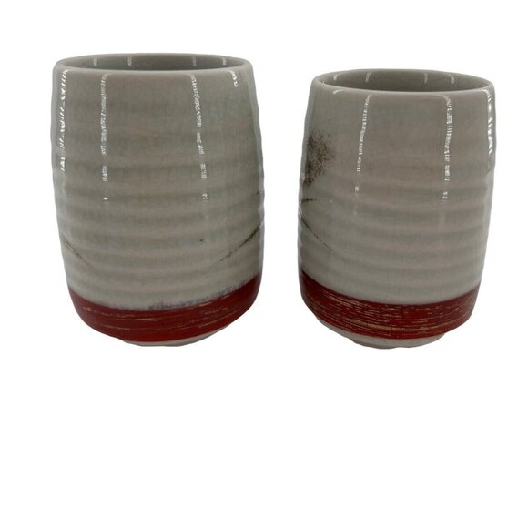 Kutani Porcelain Japanese Tea Cups Ikebana Set of 2 Floral Arrangement - Picture 3 of 9